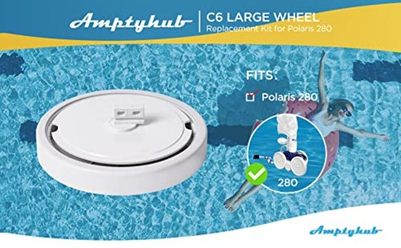 Large Wheel Complete with Tire Bearings Replacement for Zodiac 280 Wheel