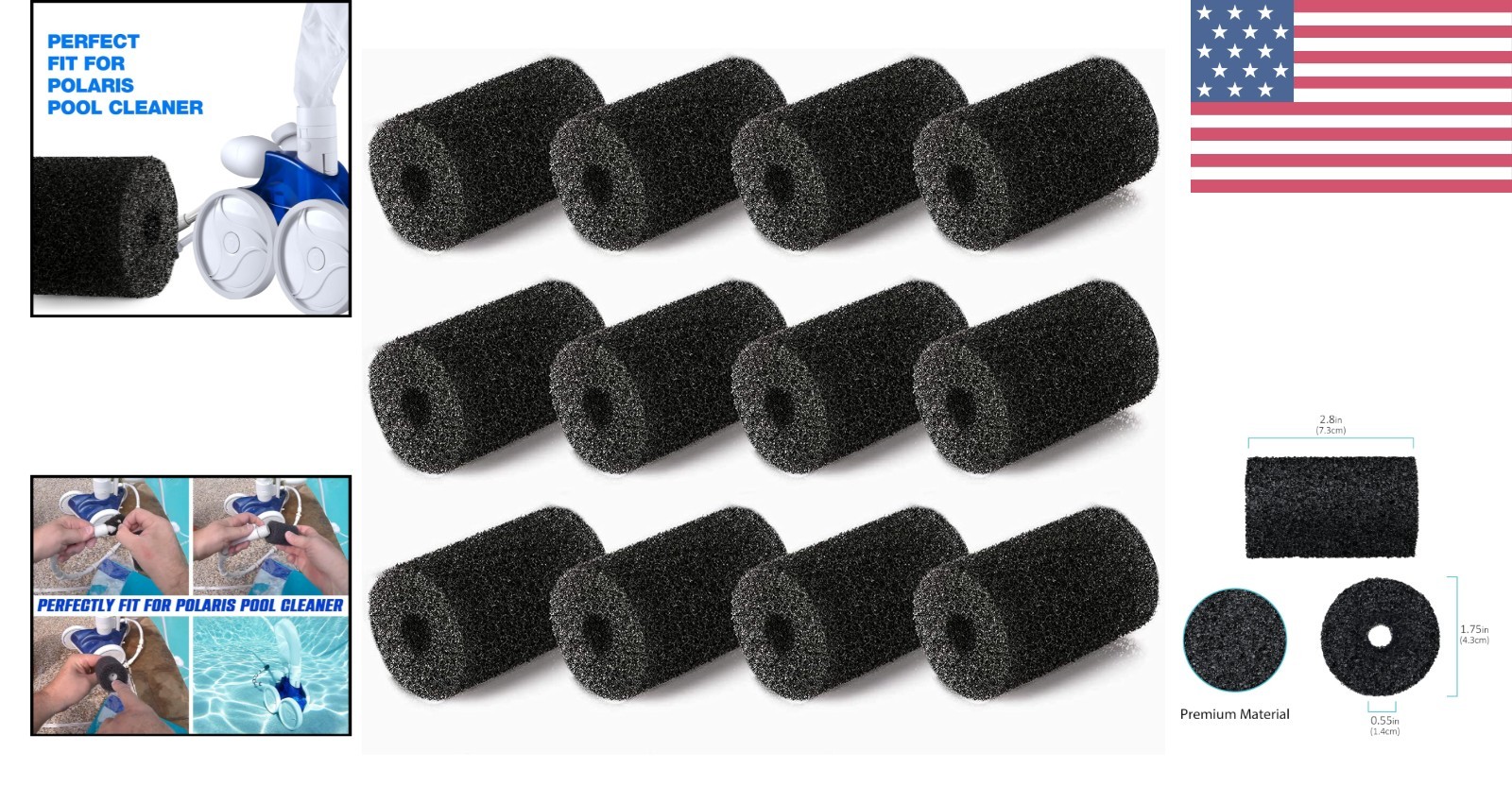 12 Pack Polaris Pool Cleaner Sweep Hose Tail Scrubbers for Optimal Performance