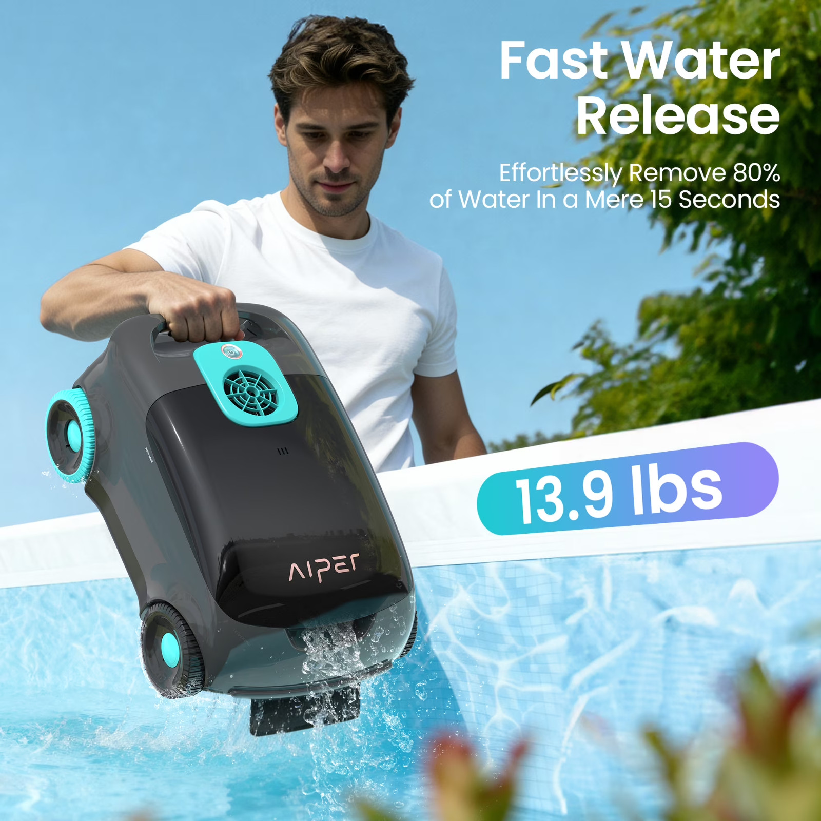 Aiper Scuba 1100W Cordless Robotic Pool Cleaner for Above-ground and Flat-floore