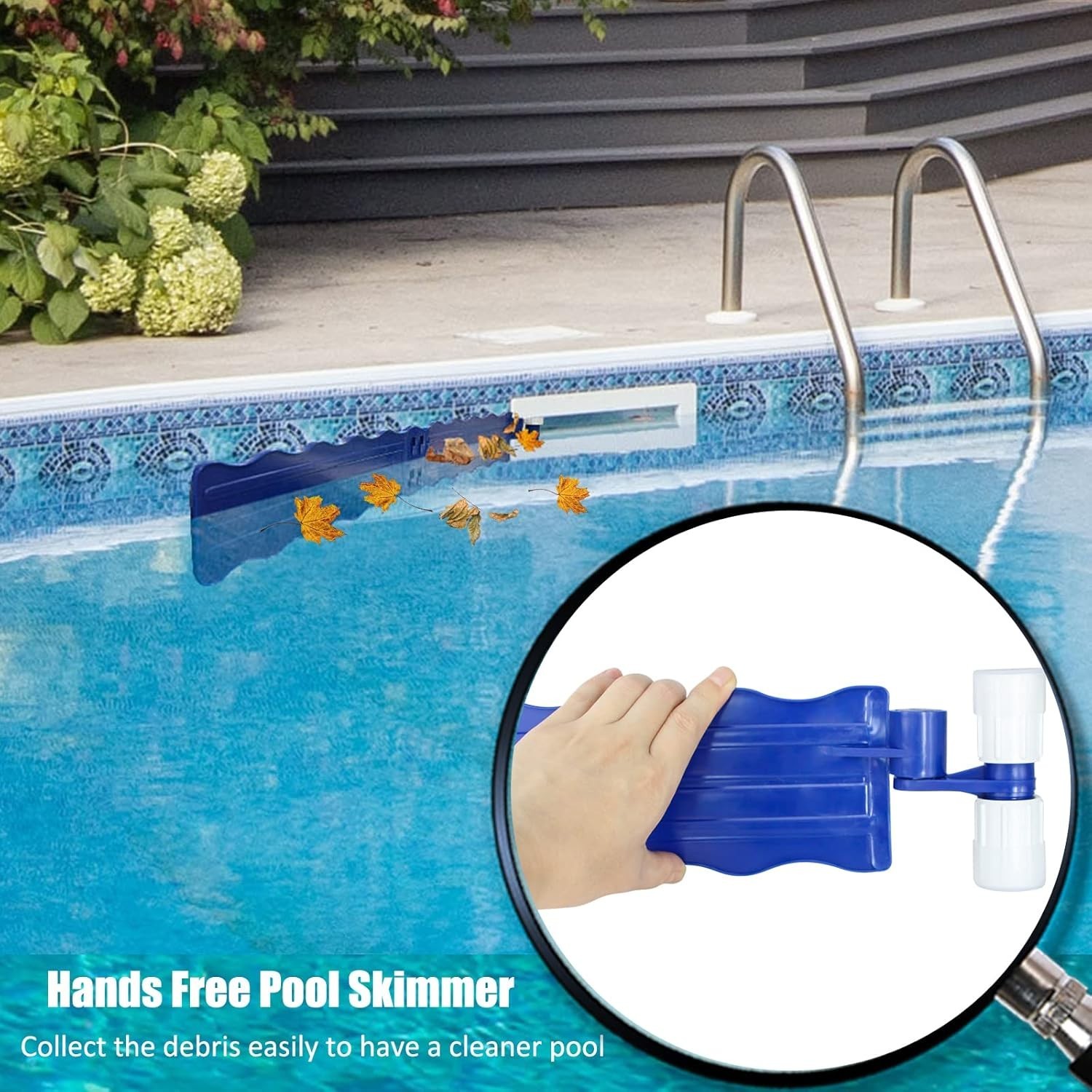 Hands-Free Pool Skimmer Arm – Durable, Fits Most In-ground Skimmer Systems