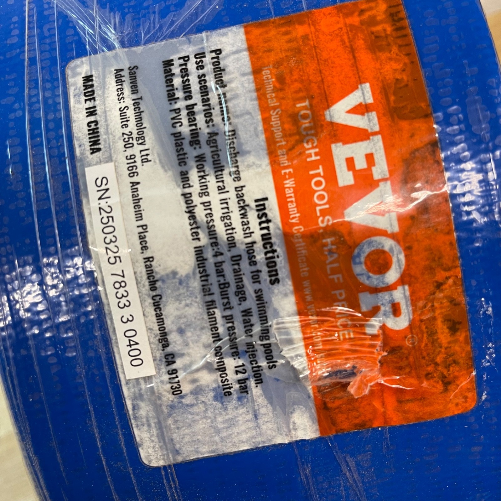 VEVOR Discharge Hose PVC Lay Flat Hose Backwash Drain Hose