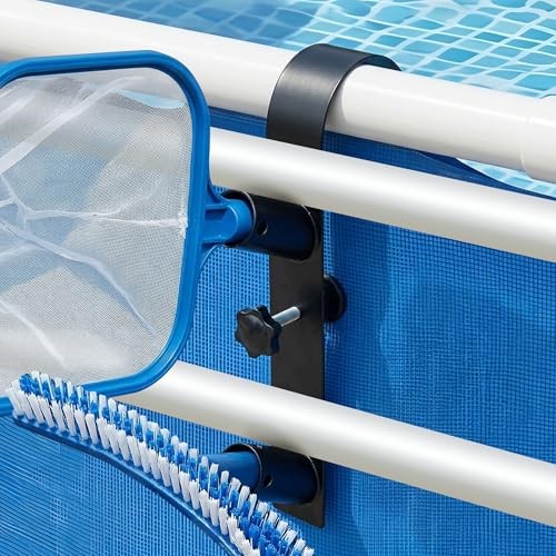codree Pool Leaf Skimmer Net Holder – Adjustable Above 2 – Curved Black – 2 Pcs