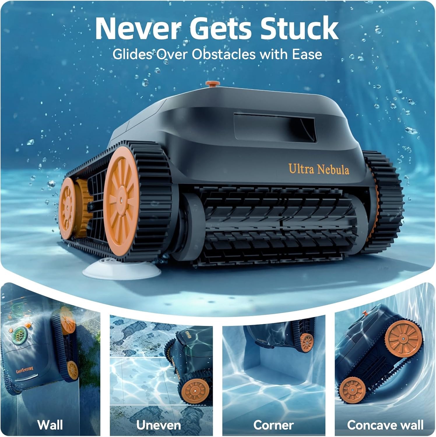 CoasTeering Ultra Nebula Cordless Robotic Pool Cleaner 5580 GPH 180-Min Runtime