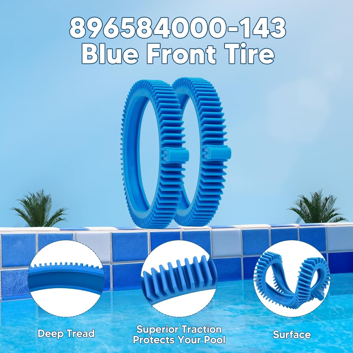 Funmit 896584000-143 Blue Front Tire Kit with Super Hump Replacement for Haywood