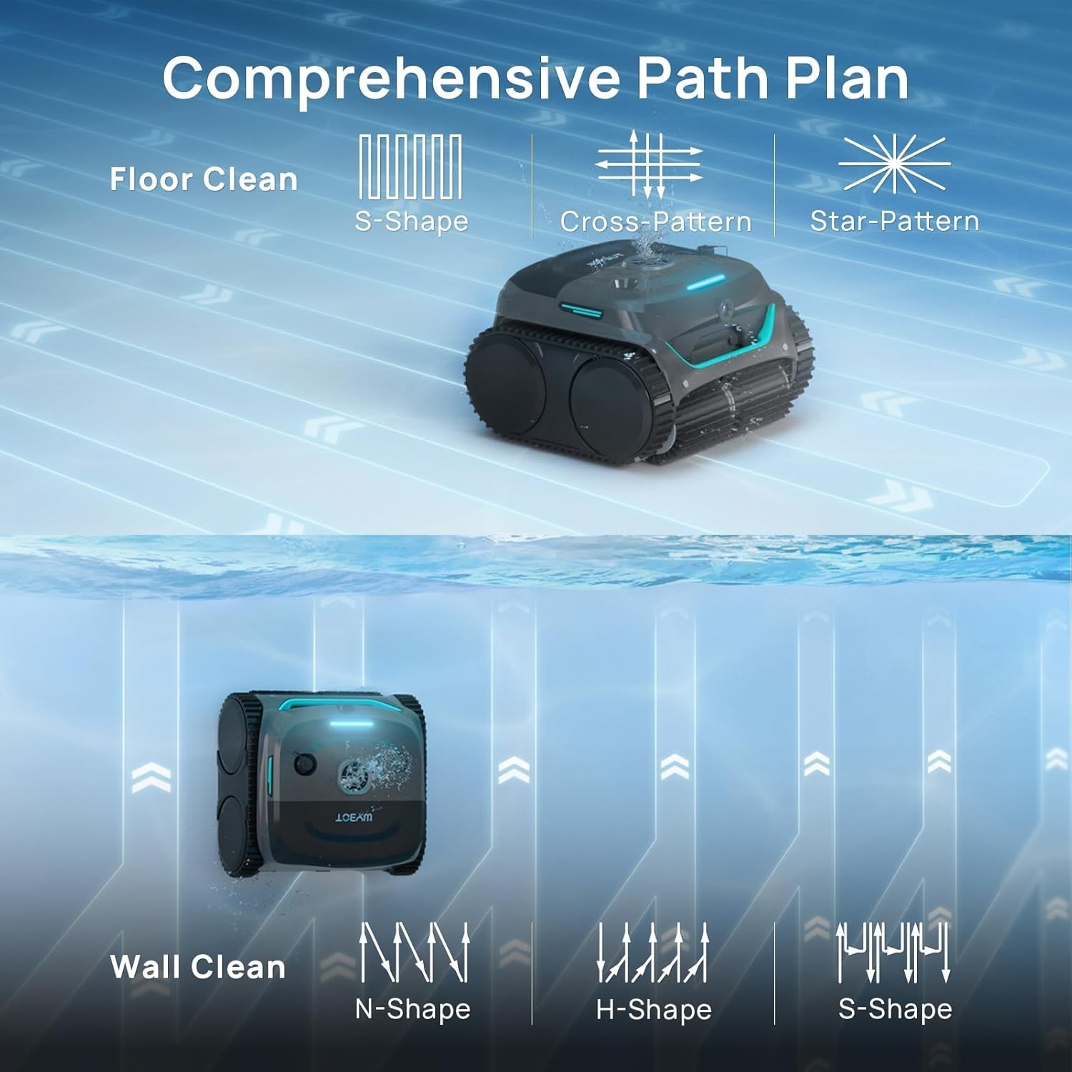 Upgraded WYBOT C2 Vision Robotic Pool Cleaner Cordless Pool Vacuum Inground Pool