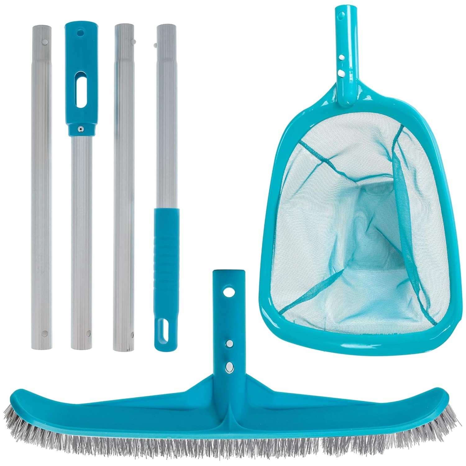 Complete Pool Care Kit – Skimmer Net, Brush, Telescopic Pole