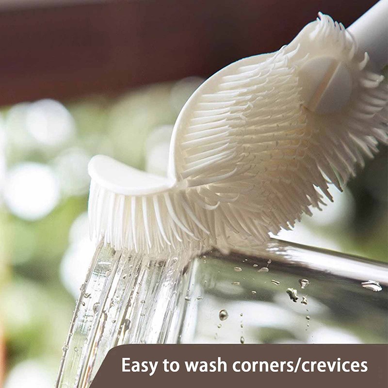 Bendable Cleaning Brush Cup Scrubber Glass Cleaner Kitchen Long Handle Brush