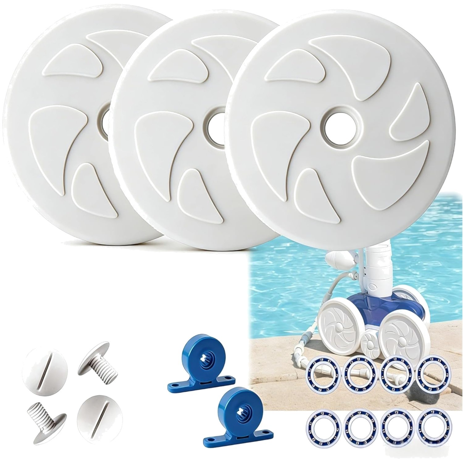 Pool Cleaner Repair Kit with C6 Wheels & C80 Bearings