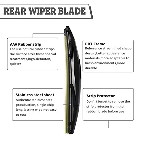 Rear Wiper Arm Blade Kit,Exact-Fit Replacement for Subaru Crosstrek 13-17