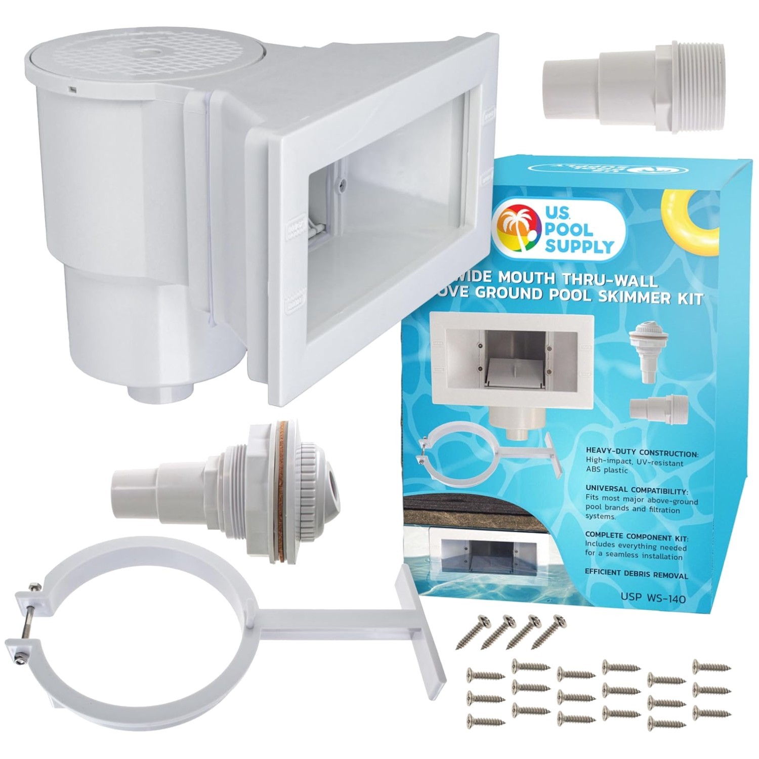 Wide Mouth Thru-Wall Above Ground Pool Skimmer Kit