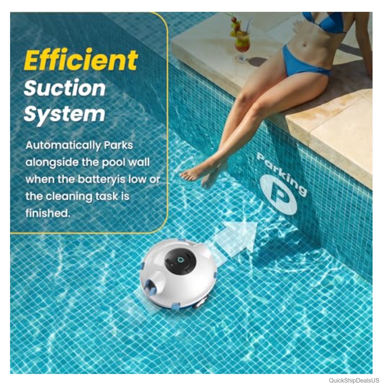 Cordless Robotic Pool Cleaner 5200mAh Battery 120 Min Runtime Above Inground