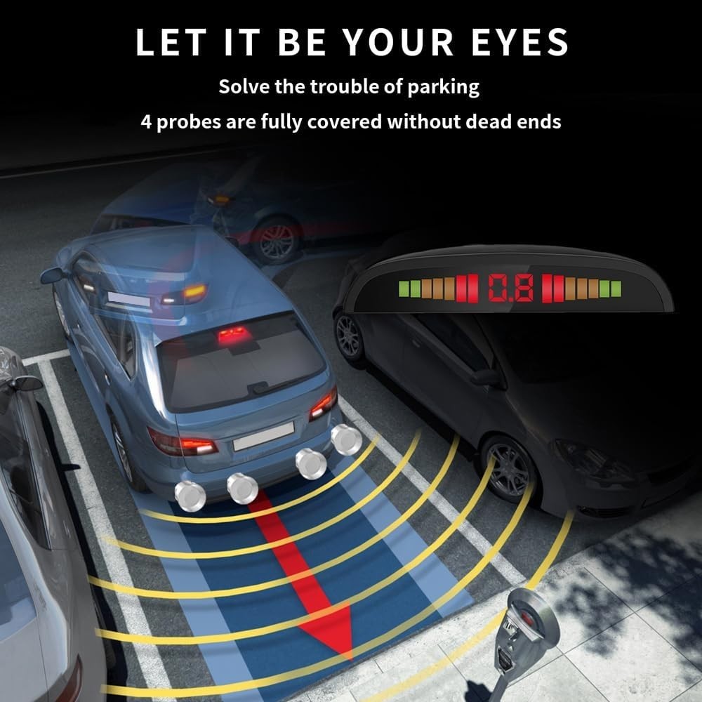 Wireless Parking Assist System with Ultrasonic Sensors and Central Control Box