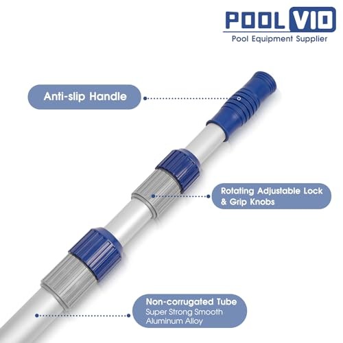 12 FT Telescopic Swimming Pool Pole – Adjustable 2 Piece Aluminum Pool 12 Foot