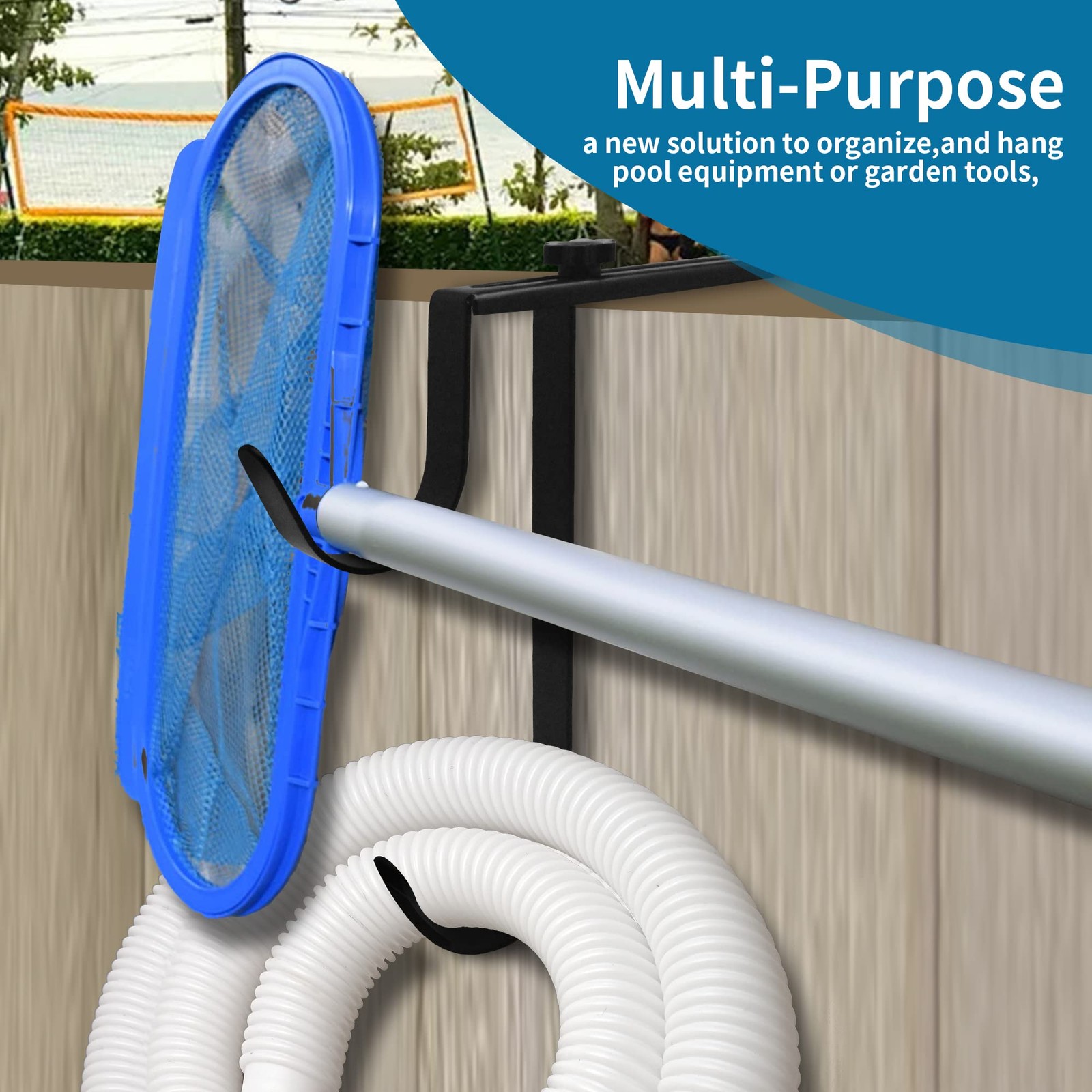 Zhitaoxun Adjustable Aluminum Pool Pole Hanger,Pool Fence Hooks for Pool Pole…