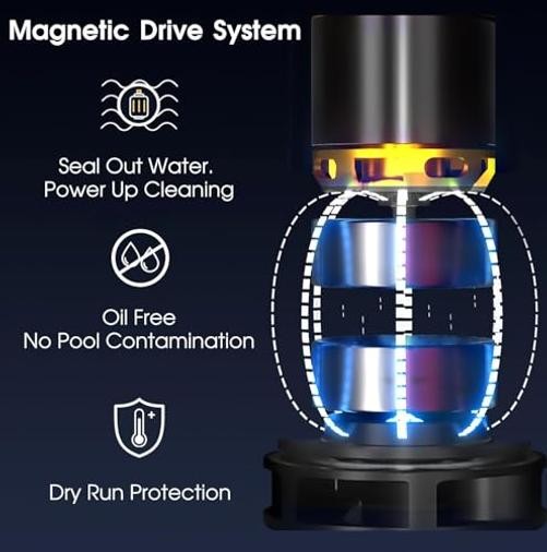 Heavy Duty Handheld Pool Vacuum – 18.9GPM Powerful Suction, 25µm Ultra Orange