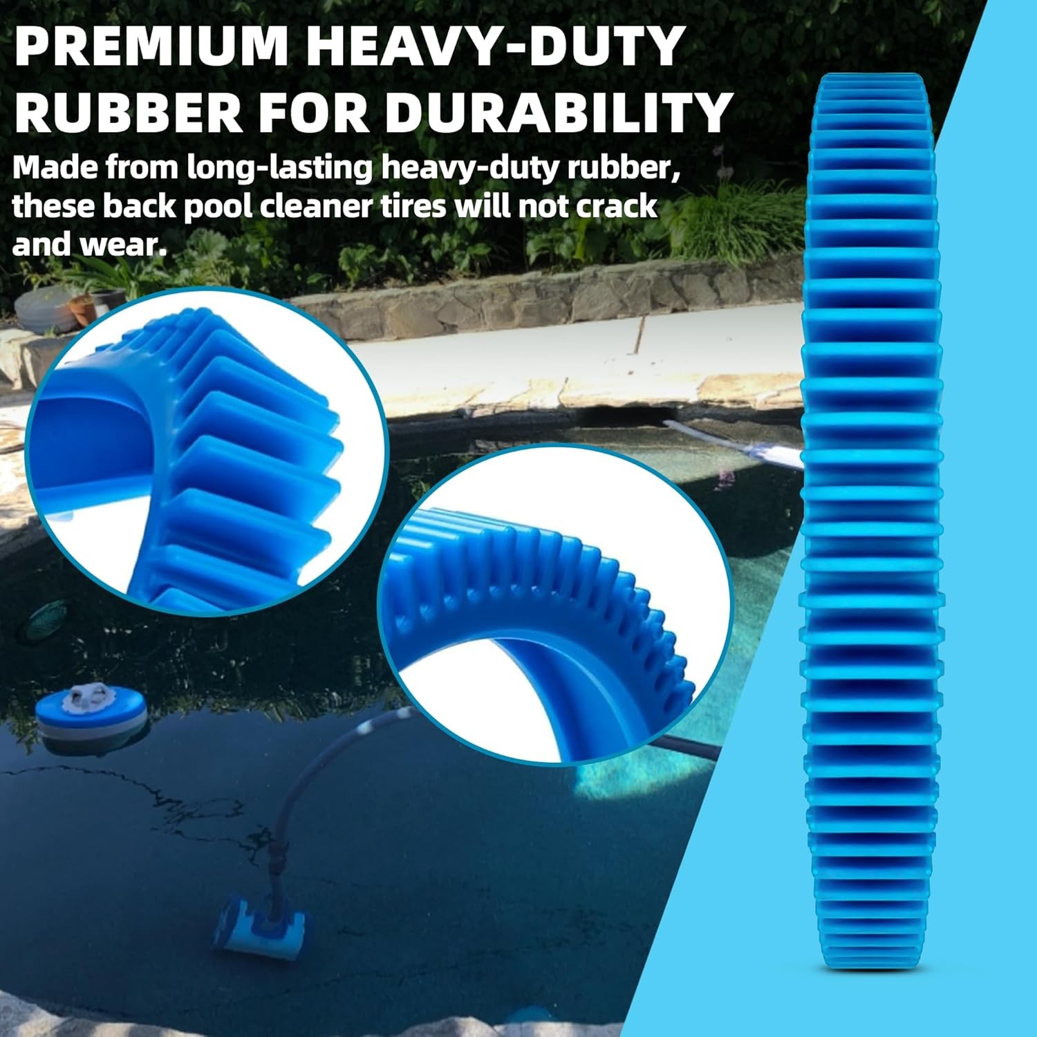AR-PRO 4-Pack Back Tires Replacement for Pool Cleaner – 4 PACK-Rear