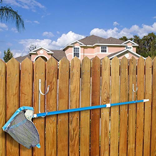 4 PCS Set Pool Pole Hangers Heavy Duty Aluminium Holder Hooks with White
