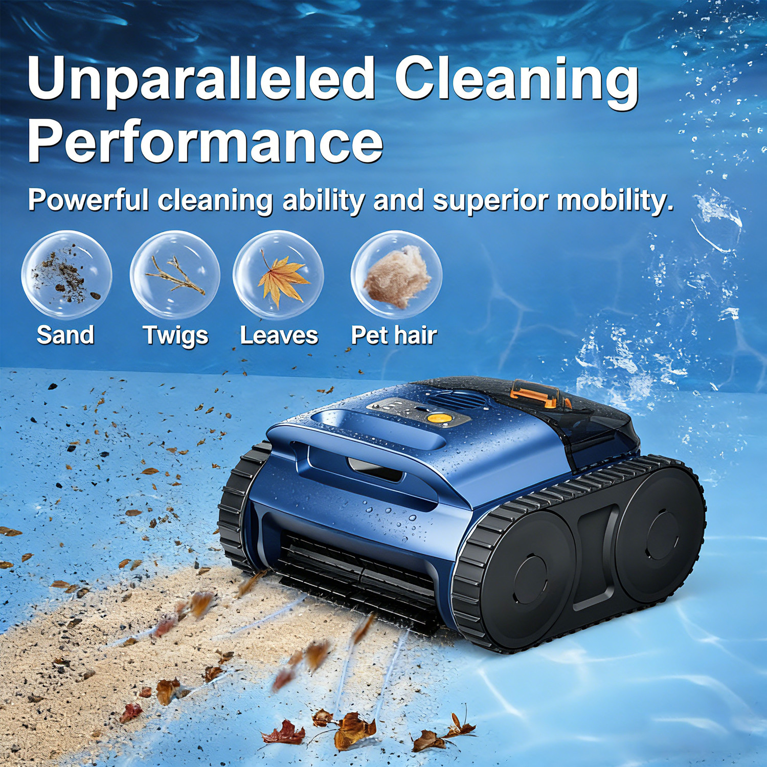 Pool Cleaner,Smart Navigation,120W Brushless Motors, Automatic Pool Vacuum Robot