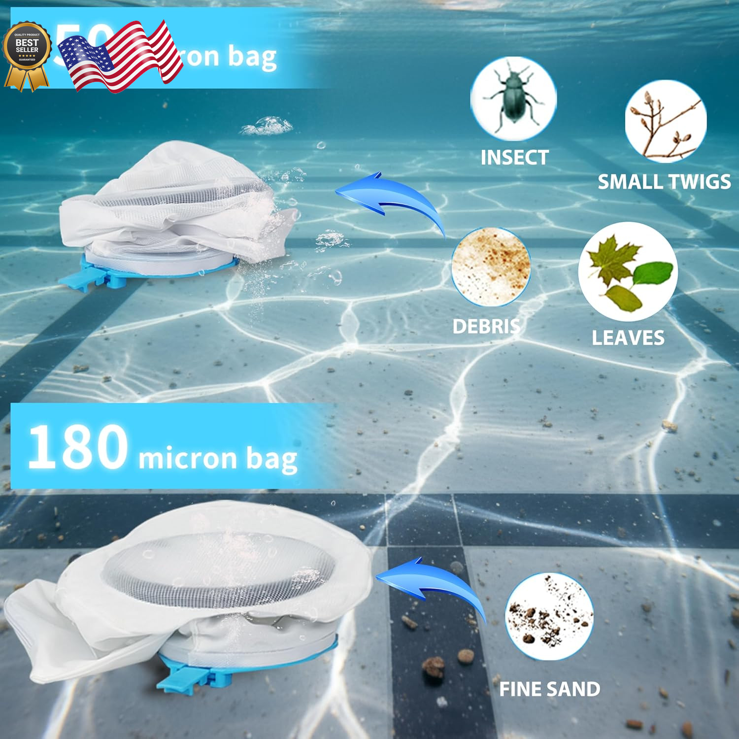 55 High-Power Cordless Pool Vacuum Cleaner for Inground & Above Ground Pools