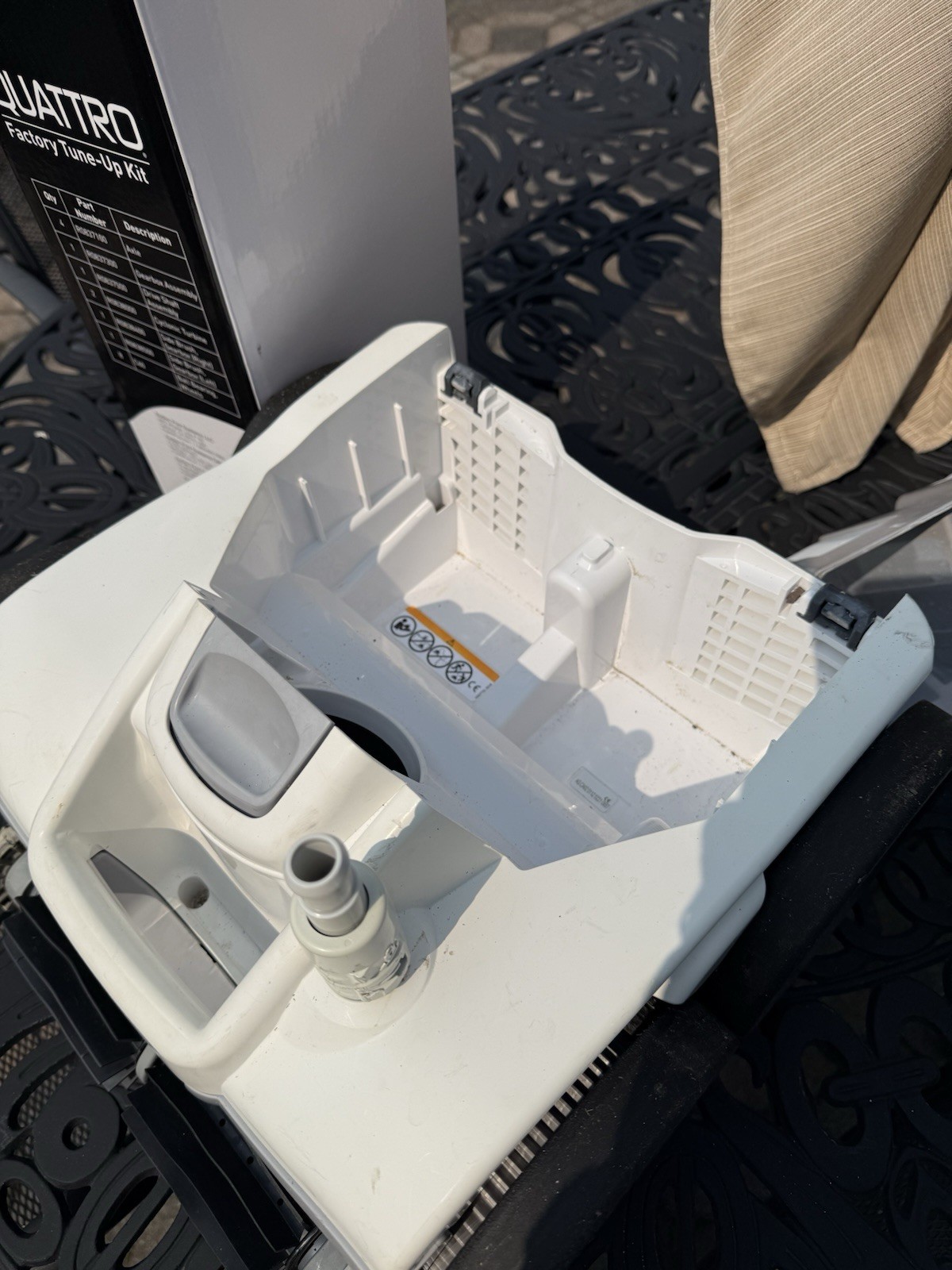 Polaris Robotic Pool Cleaner w/ Filter Canister & Caddy, White/Black