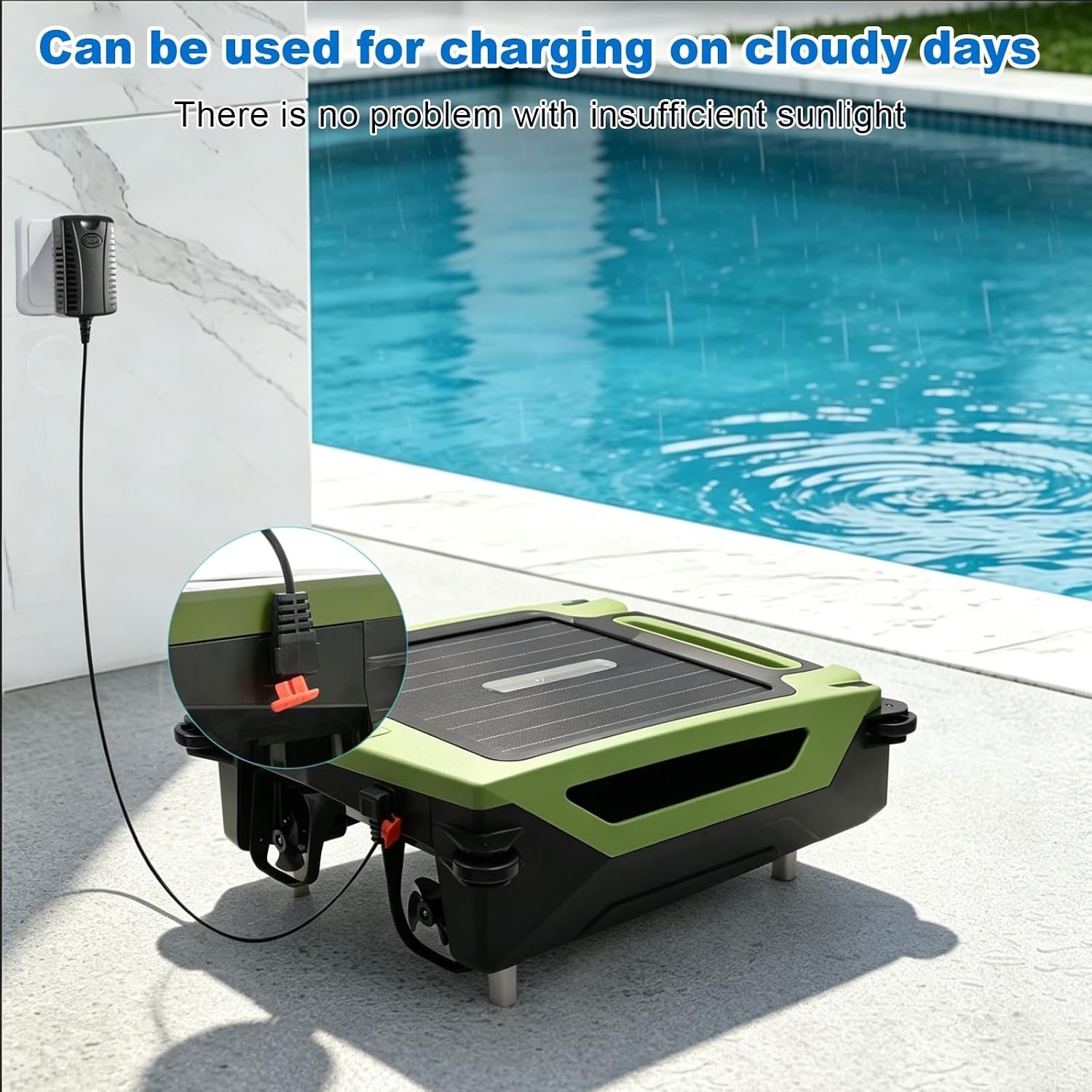 Solar Powered Robot Pool Skimmer with App Control and 24/7 Continuous Cleaning