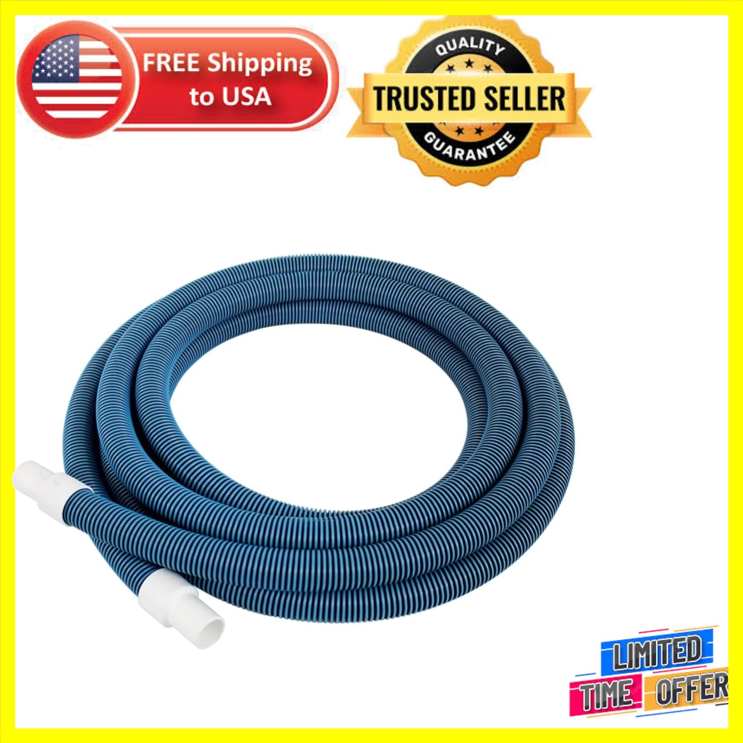 50 ft x 1-1/2 in. Pool Vacuum Hose – Durable, UV-Resistant Design