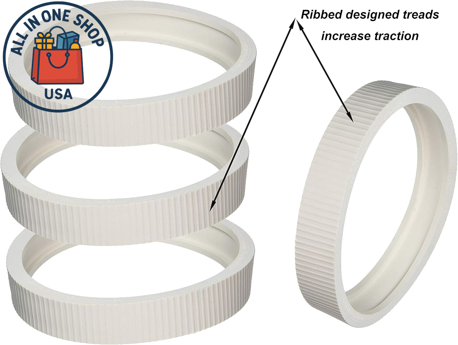 Upgraded Rubber Tires for Pentair Legend Pool Cleaner (4 Pack)