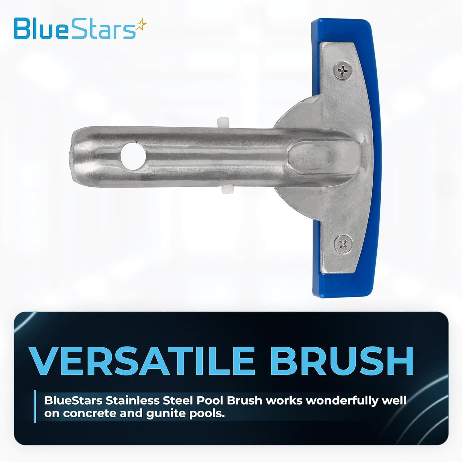 Heavy Duty 5In Swimming Pool Brush with Stainless Steel Bristle Wire
