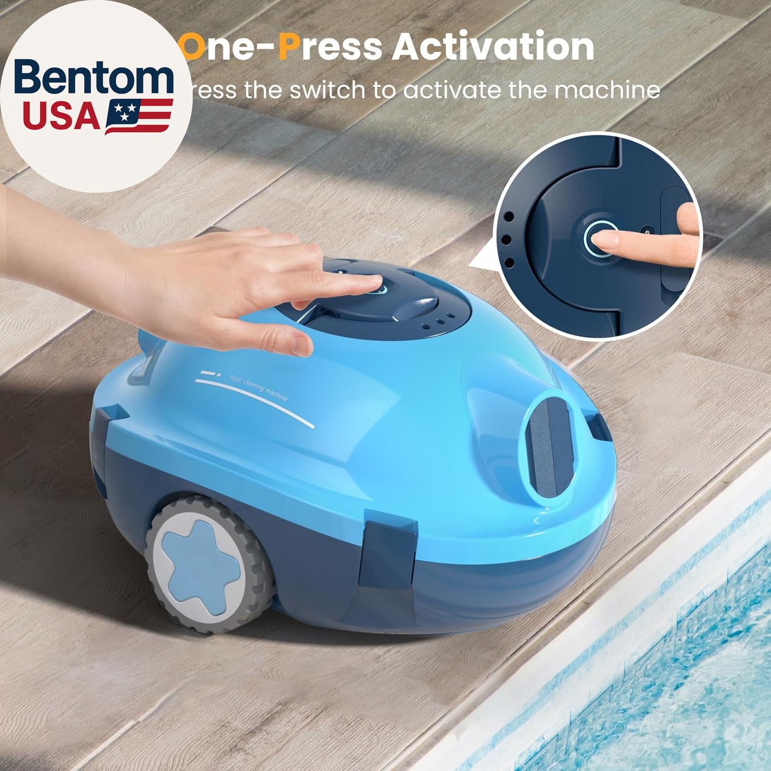 Y10 Cordless Robotic Pool Cleaner, Automatic Pool Vacuum -120 Mins Runtime, Powe