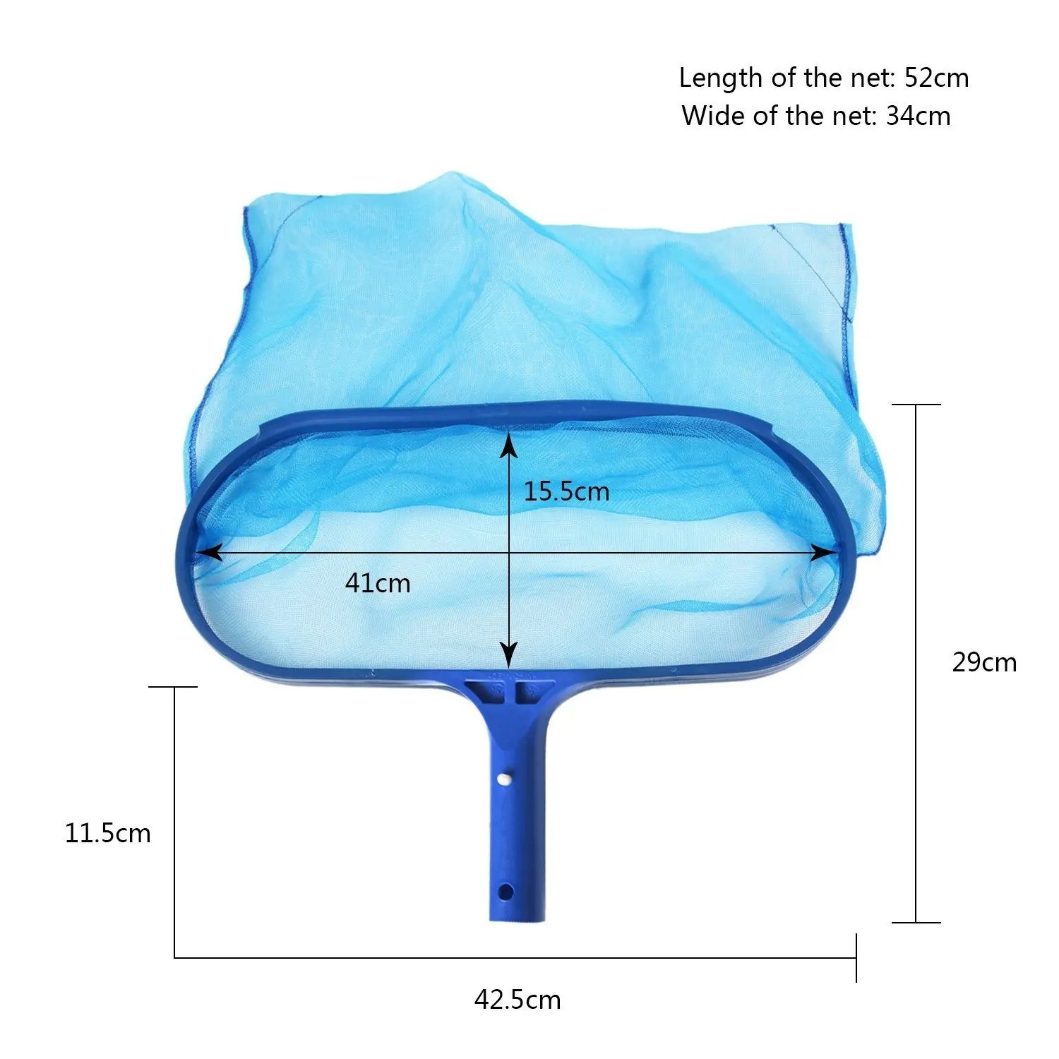 Pool Leaf Skimmer Net Deep or Flat Mesh Cleaning Rake w/ Telescopic Pole