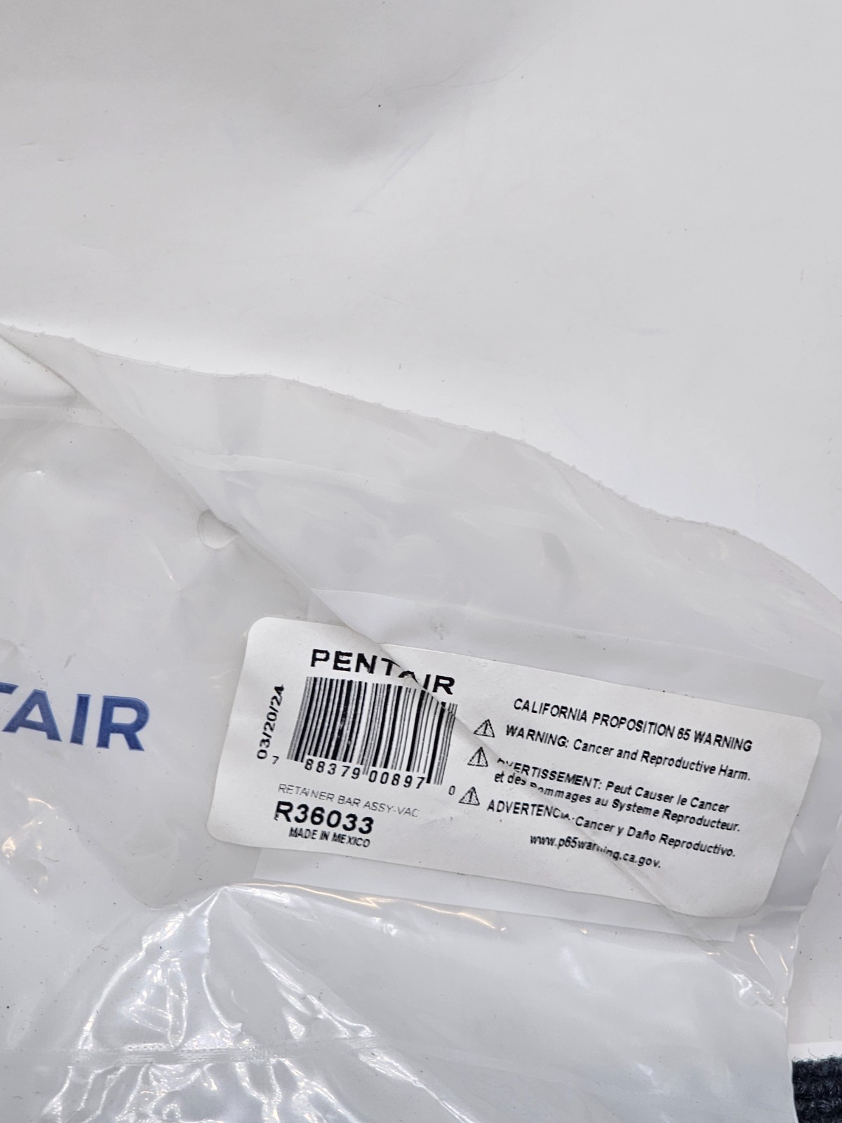 Pentair R36033 Long Retainer Bar Assy For Pentair Vac-Mate
