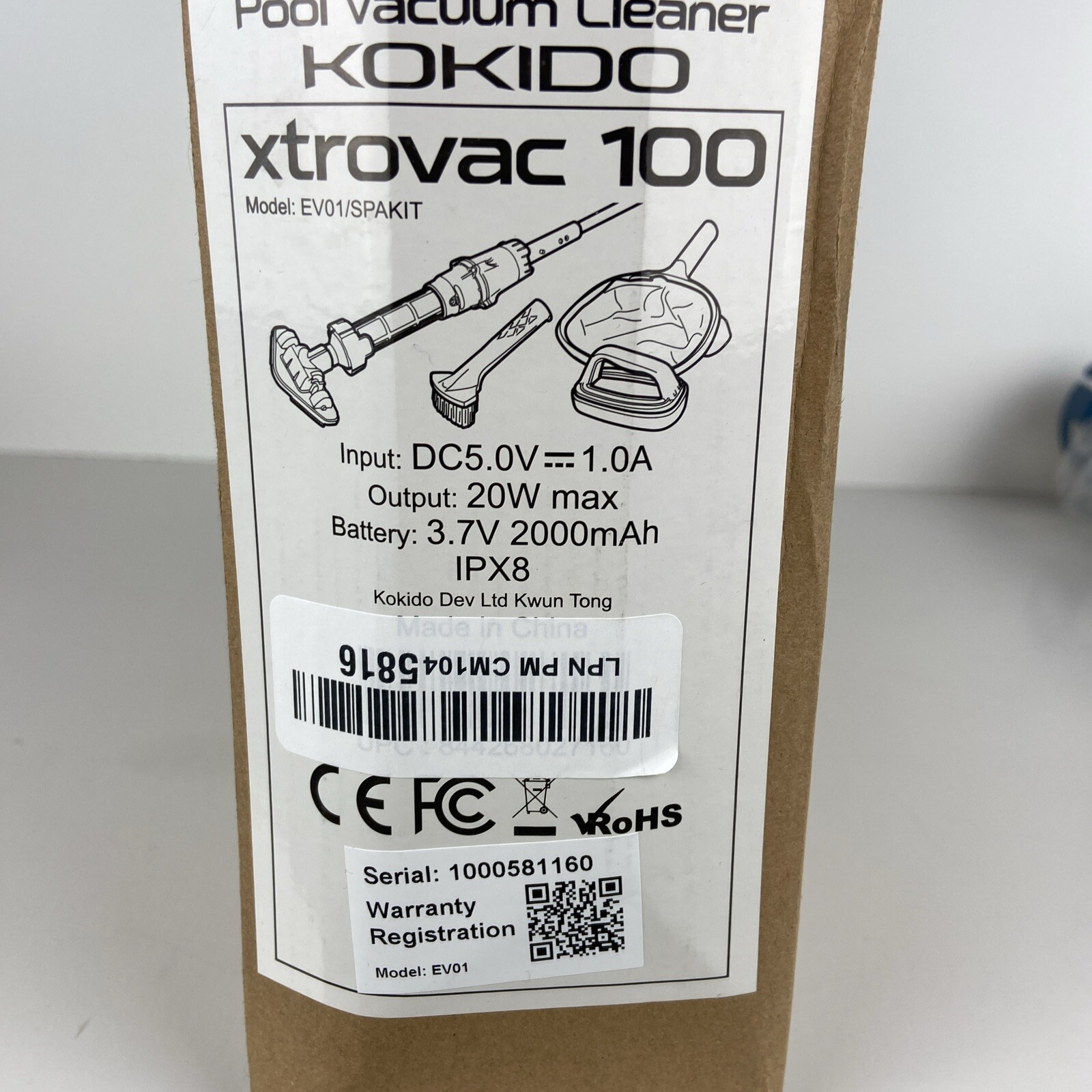 Kokido Xtrovac 100 Rechargeable Pool Spa Vacuum Cleaner Cordless 7 Piece Kit