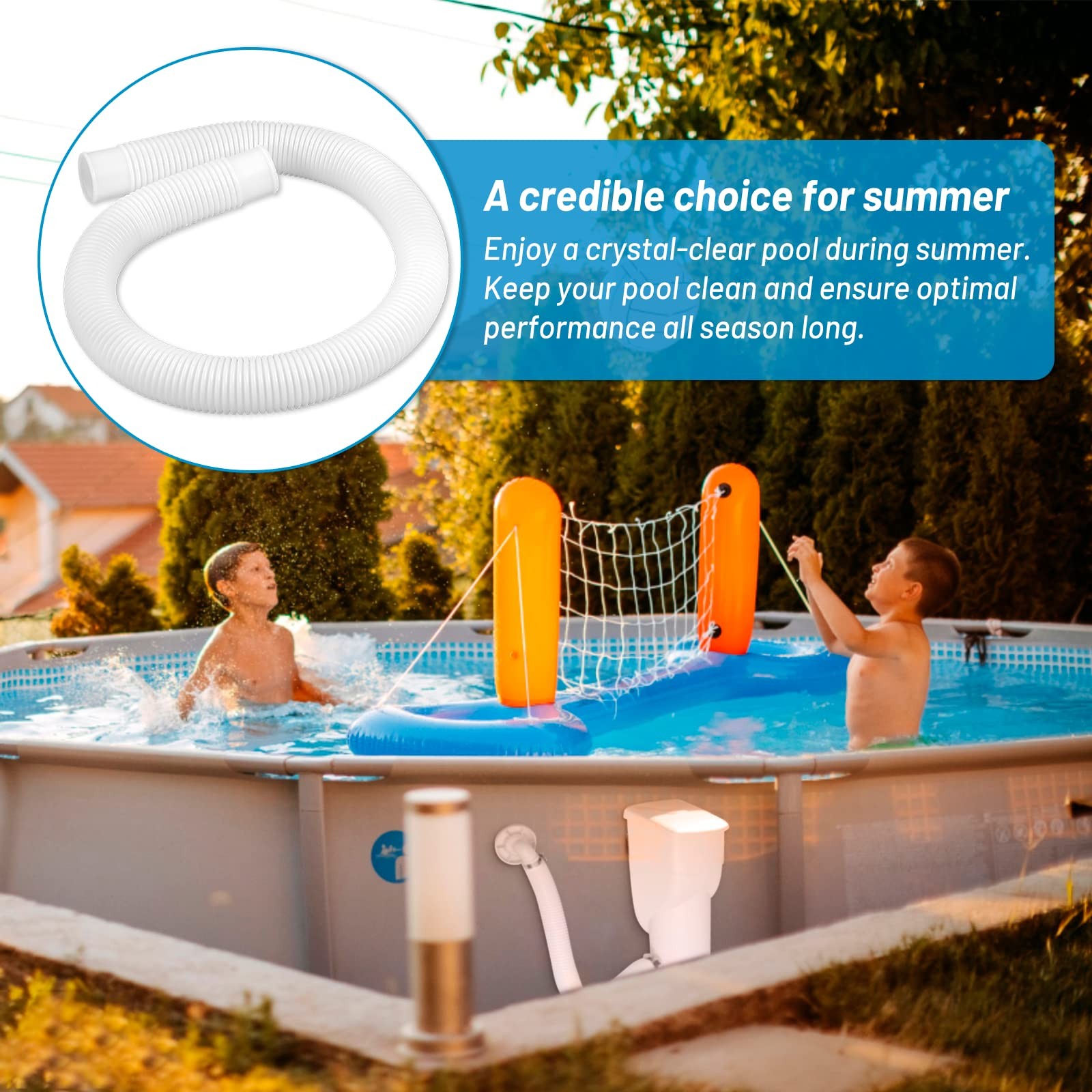 IDEASURE 1-1/4 Inch x 3ft Pool Hoses for Above 1.25 » x 3ft-1 pack, White