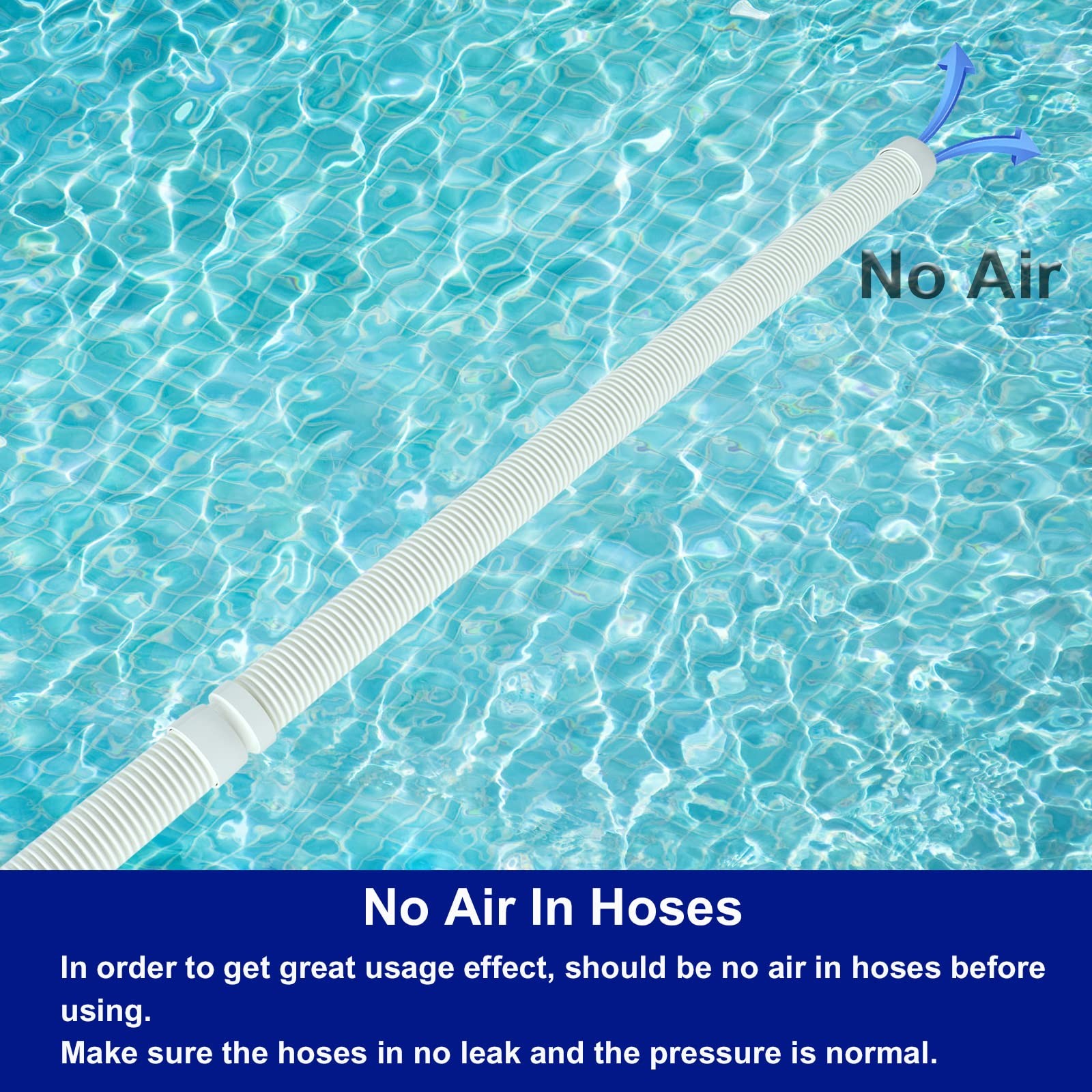 POOLWHALE Vacuum Hose/Replacement Pool Hose -1.5” 8 Hoses 36 inches, White