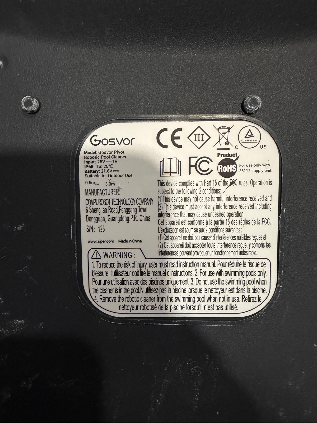 Gosvor Pivot Cordless Robotic Pool Cleaner Automatic Vacuum With Charger