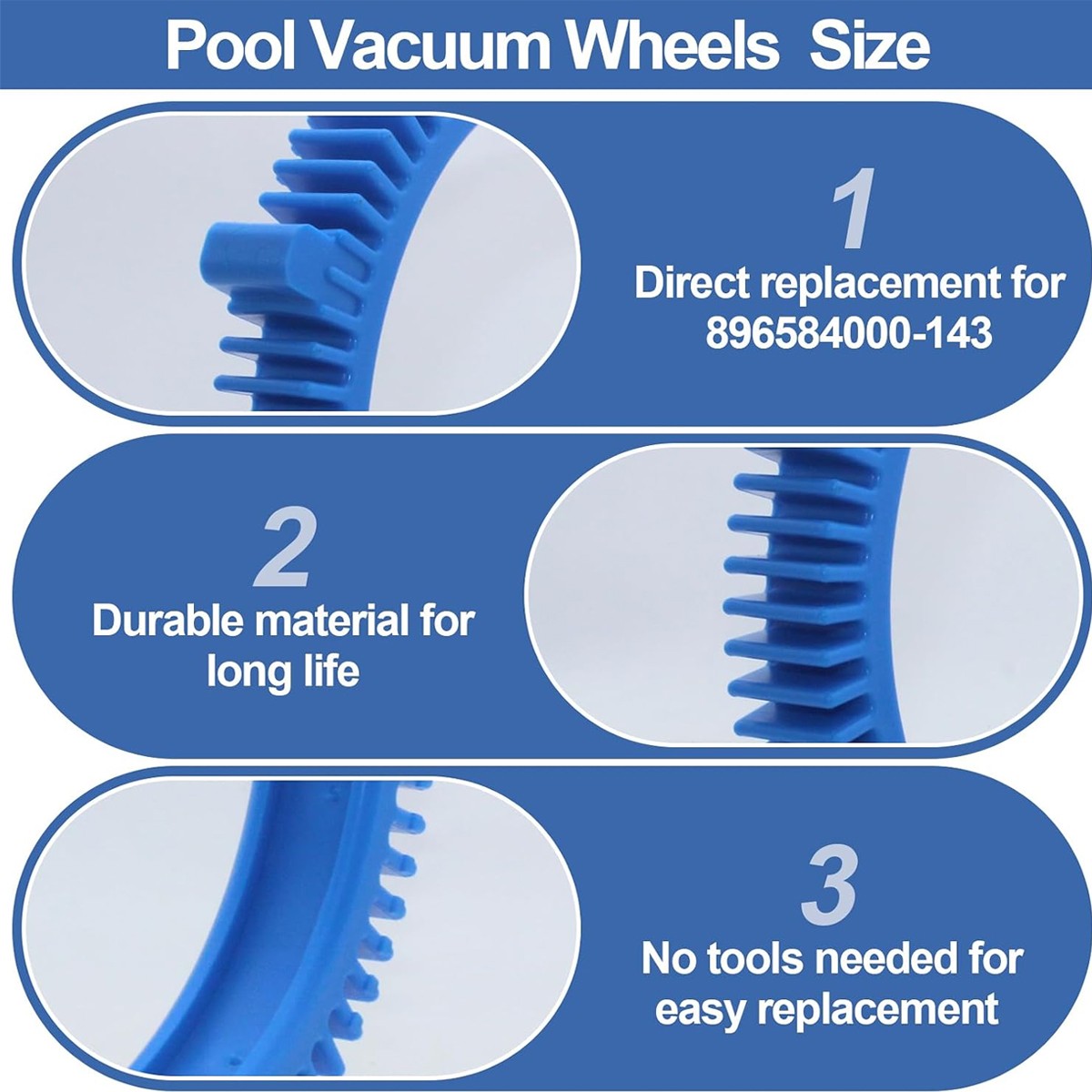896584000-143 Front Tire with Super Hump Compatible with Hayward Phoenix Pool