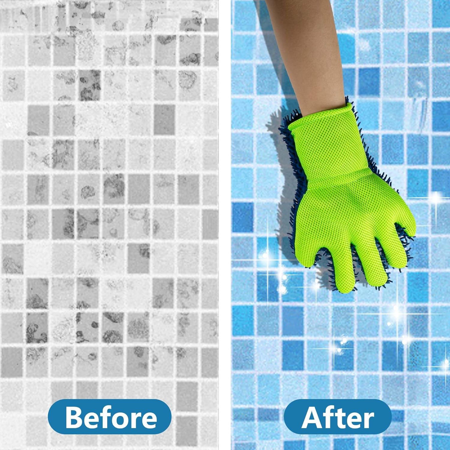 4 Pcs Pool Cleaning Scrubbing Mitt, Swimming Pool and Spa Cleaning Mitt, Pools H
