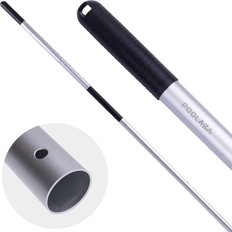 Dual-Handle Anodized Aluminum Telescopic Pool Pole, 10.5 Ft