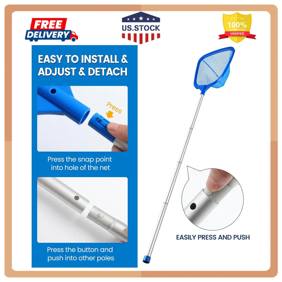 Tavaleu Deep Pool Skimmer Net with Reinforced Frame for Leaf and Debris Removal