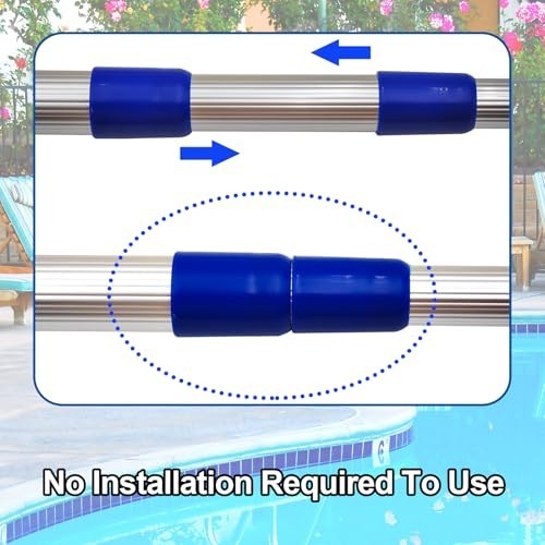 Telescopic Pole with Hook for Robotic Pool Cleaner – Adjustable 3-Section 3ft Al