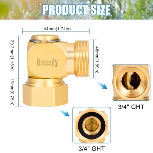 Garden Hose Swivel elbow Connector 90 Degree Solid Brass Pipe 1PC