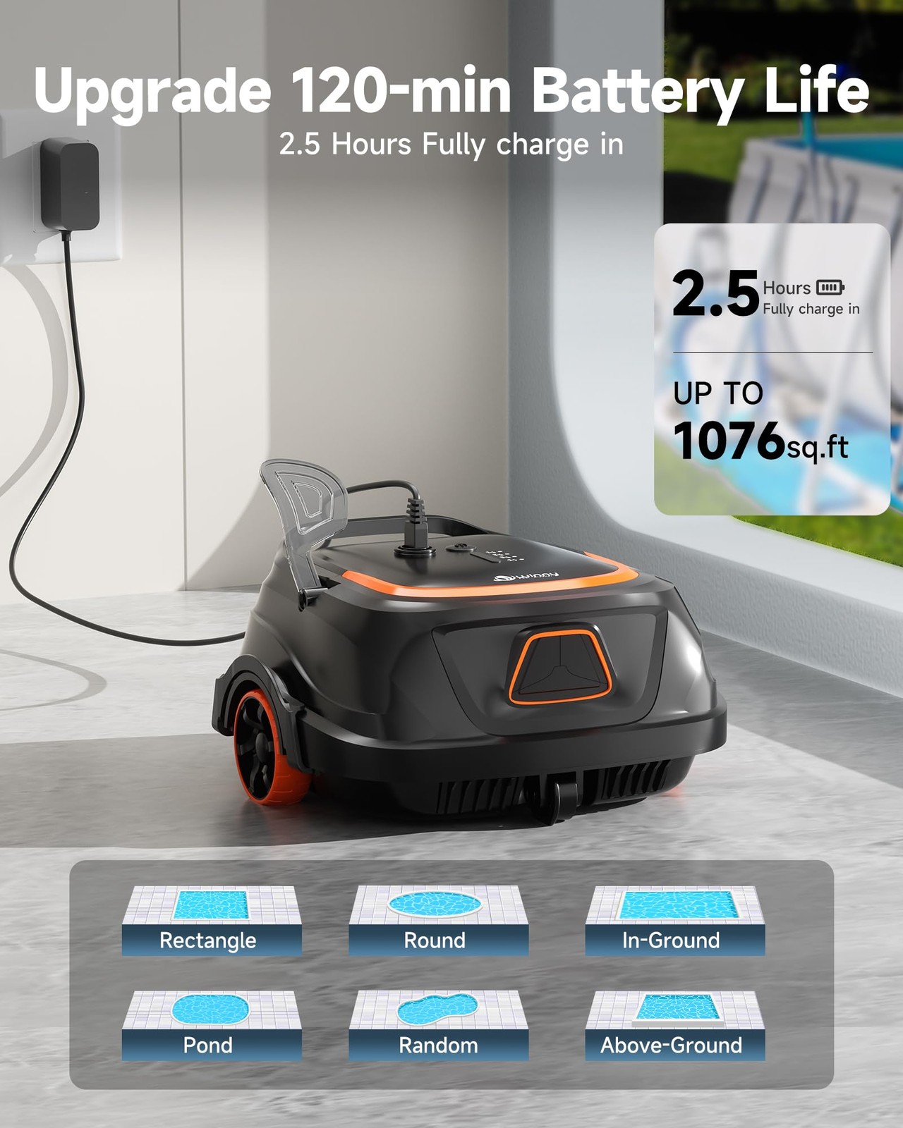 -A1 Cordless Robotic Pool Vacuum for Above Ground Pool, Automatic Pool Cleane…