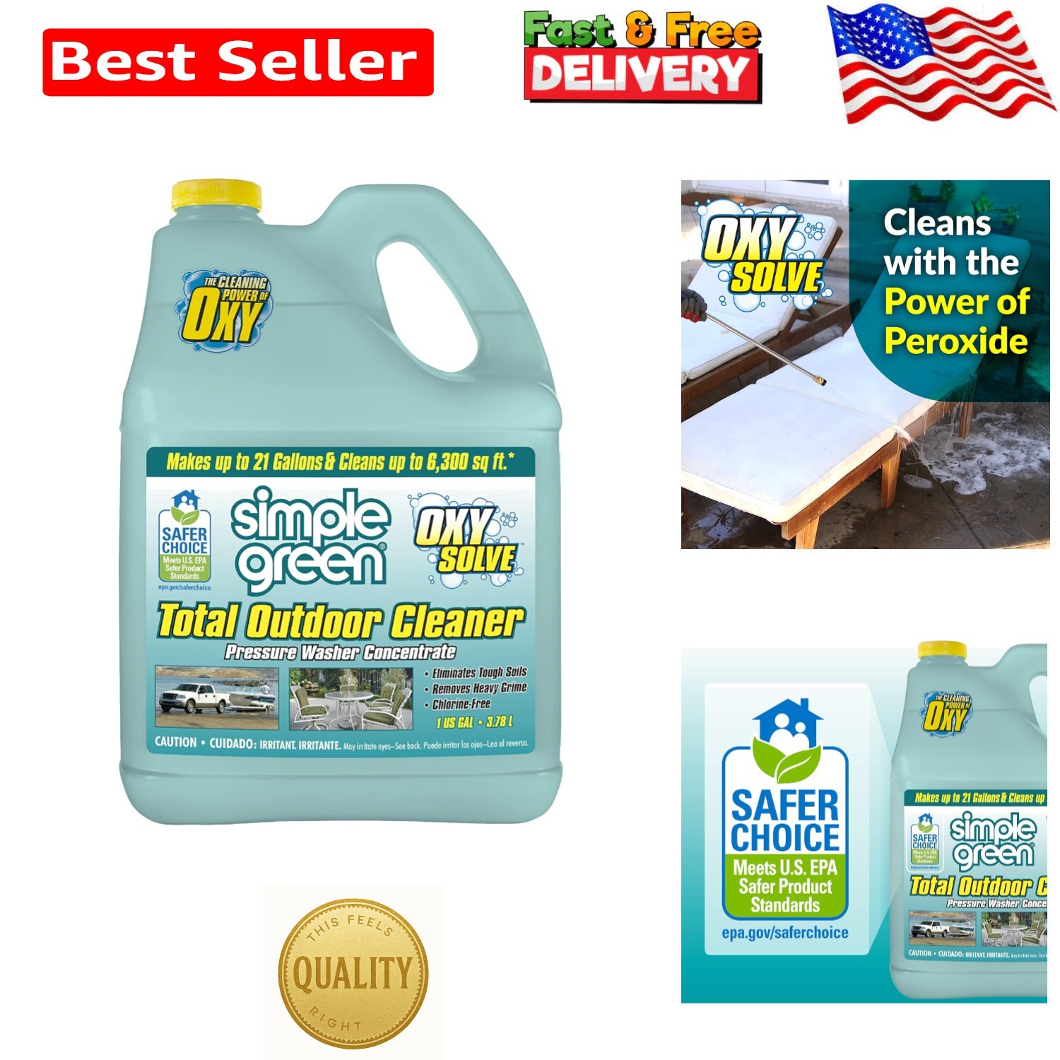 Eco-Friendly Oxy Solve Total Outdoor Cleaner – Cleans 6,400 sq. ft. Effortlessly