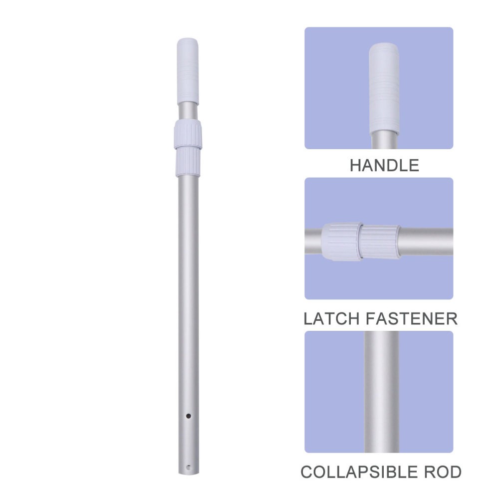 3 Set of Aluminum Cleaning Poles for Pool Lifesaving Equipment Silver