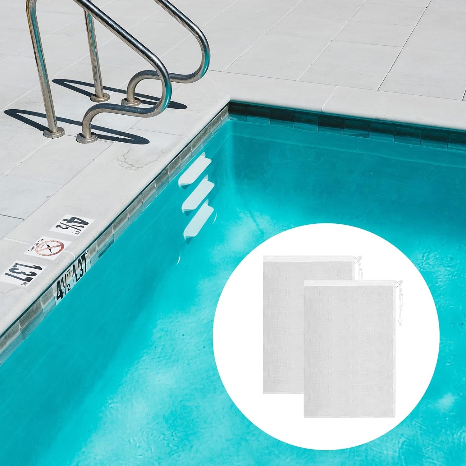 2pcs 16 x 24 Inch Pool Cleaning Bag, Fine Mesh Replacement Bag for Pool Vacuu…