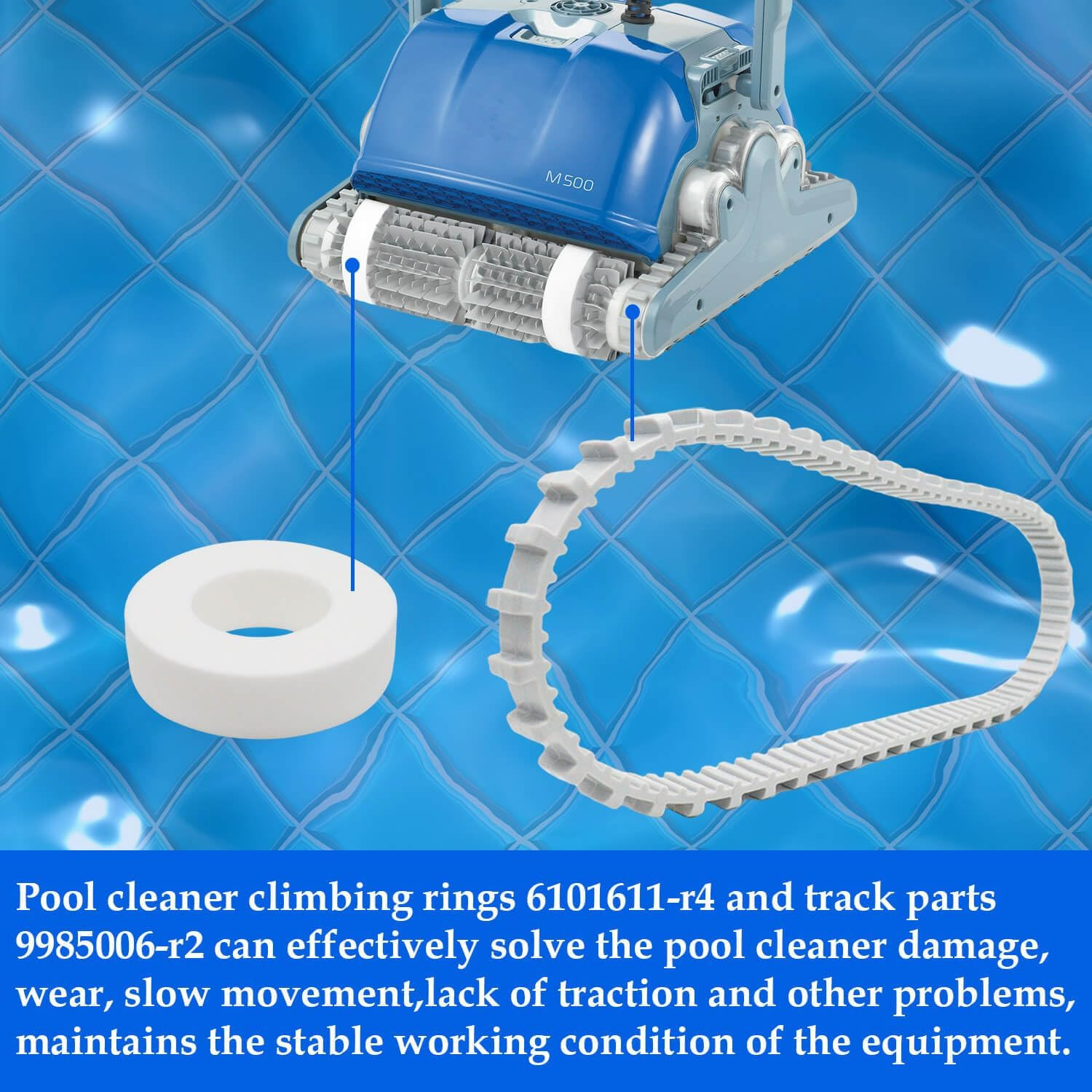 Pool Cleaner Climbing Rings 6101611-R4 and Timing Track 9985006-R2 Compatible