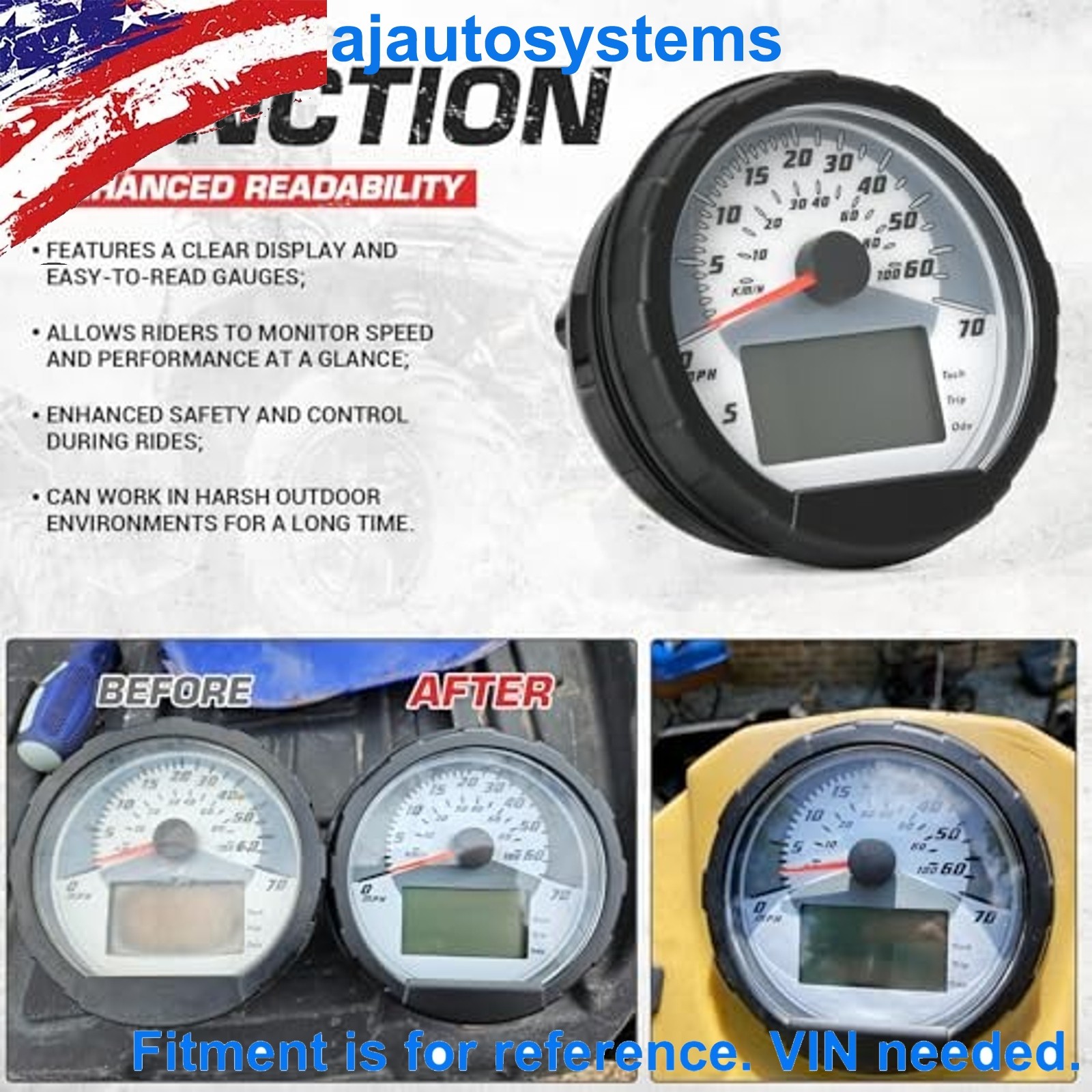 3280431 ATV Speedometer Gauge Cluster Assembly Compatible with Polaris