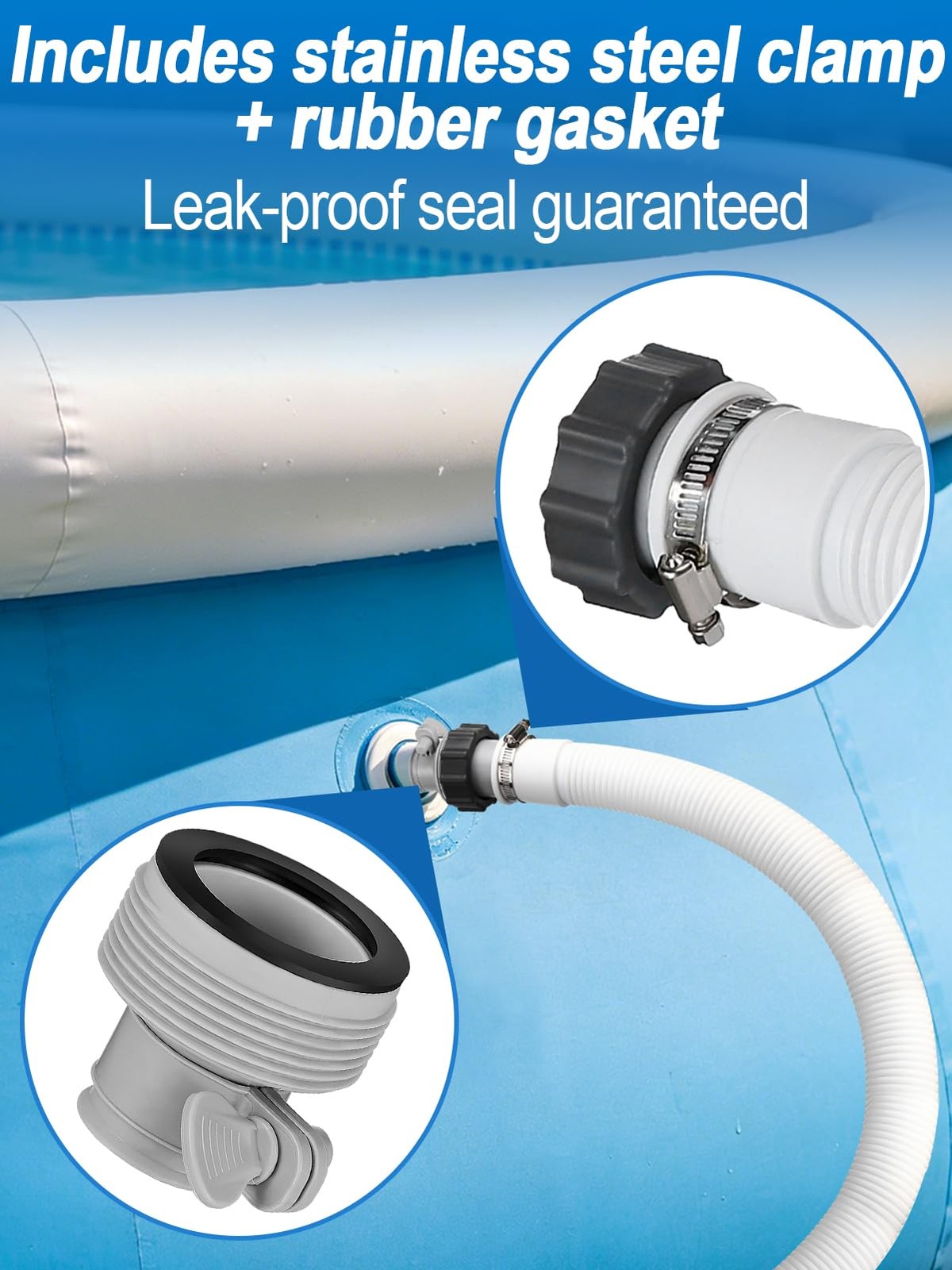4 Pack Gray Pool Hose Adapter A B Conversion Standard Size Fittings