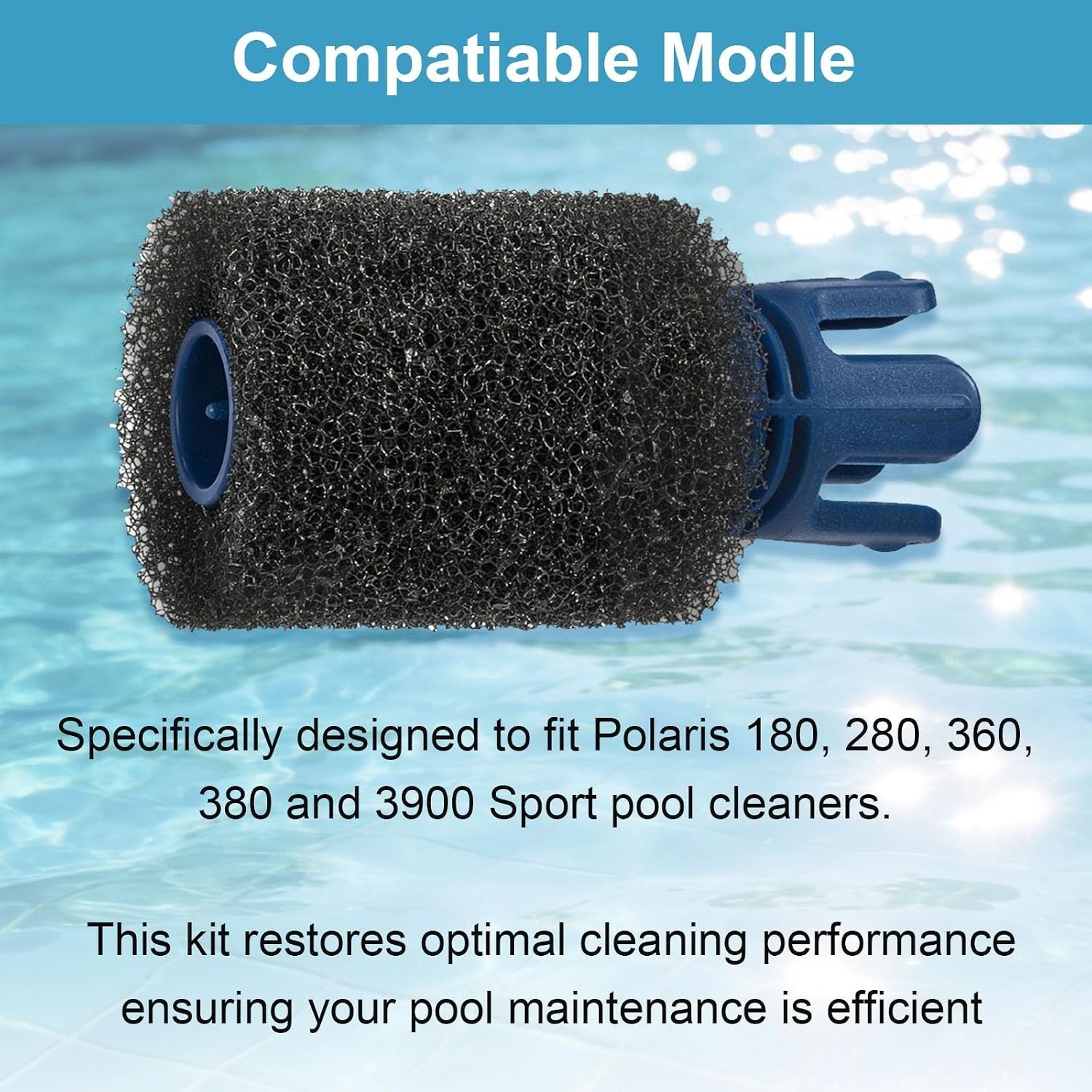 Quick Install Tail Sweep Pro & 10 Foam Scrubber Set for Polaris 180/280/380/360