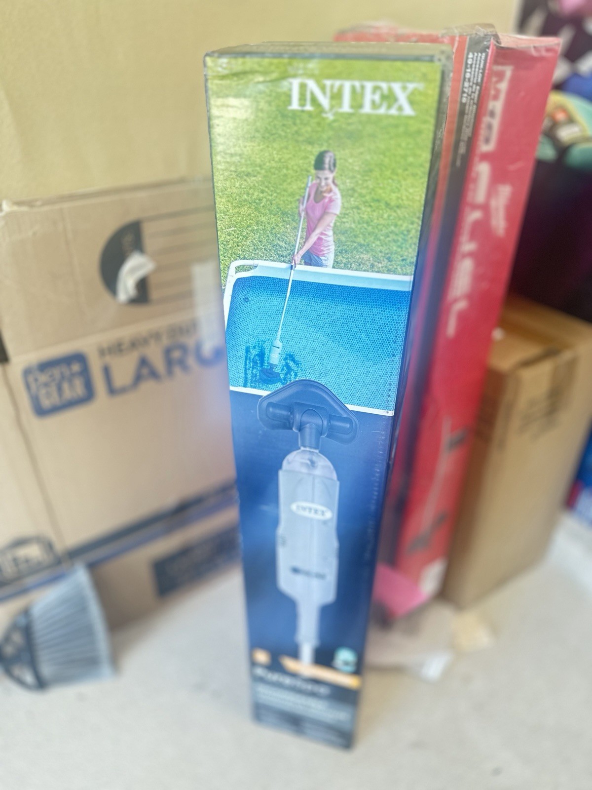 Intex Rechargeable Handheld Above Ground Pool Vacuum Cleaner W/2 Brush Heads New